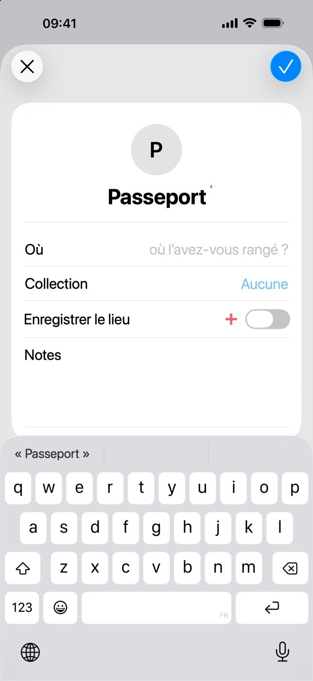 Touchez + et notez quoi.
